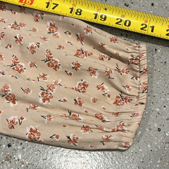 MADEWELL FLORAL V NECK LONG SLEEVE BLOUSE BEIGE ORANGE SIZE XXS - Picture 10 of 13